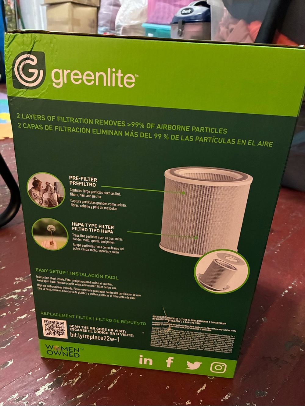 Greenlite 22W Air Purifier With HEPA-Type Filter